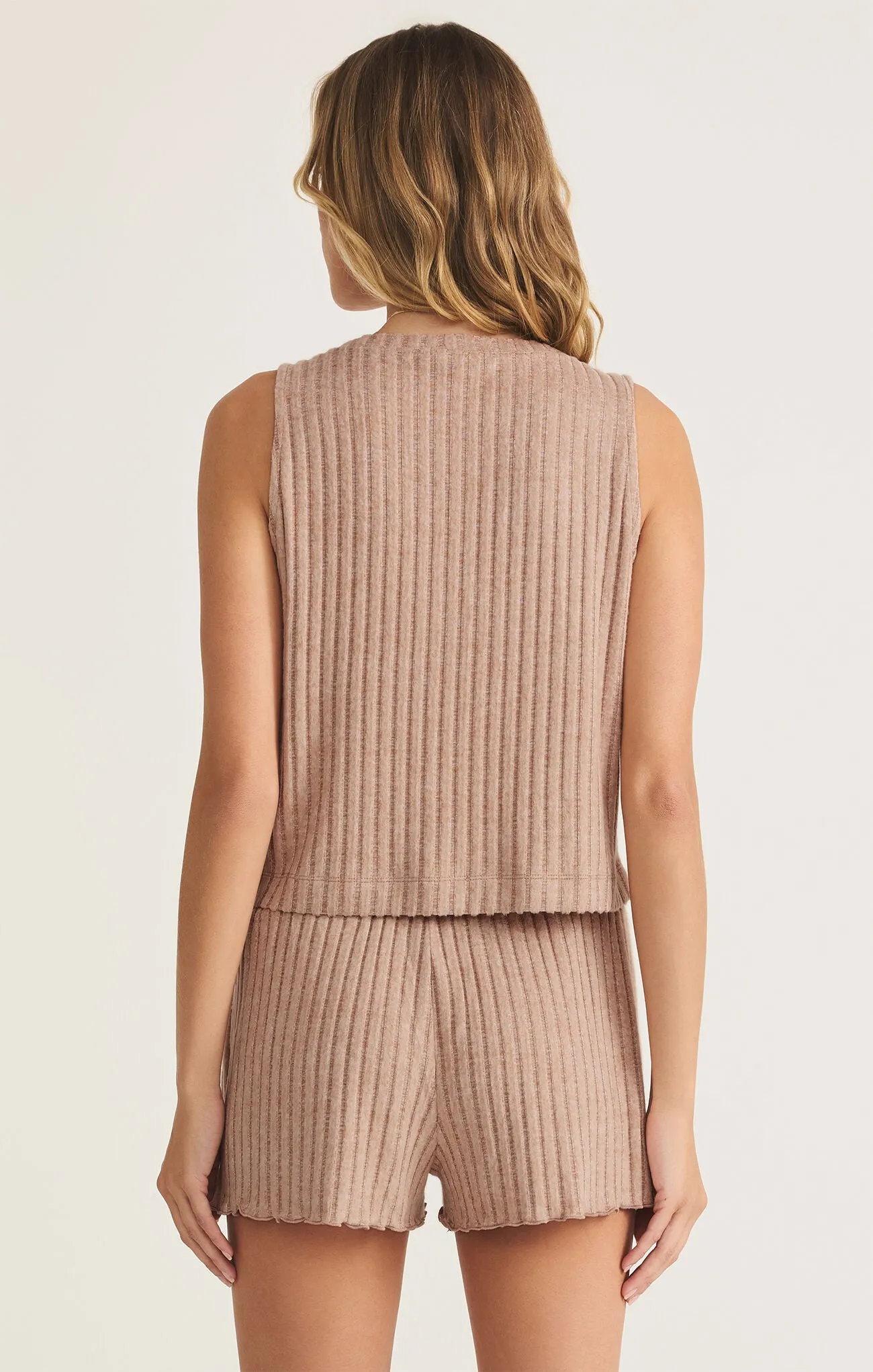 Ribbed V Neck Top