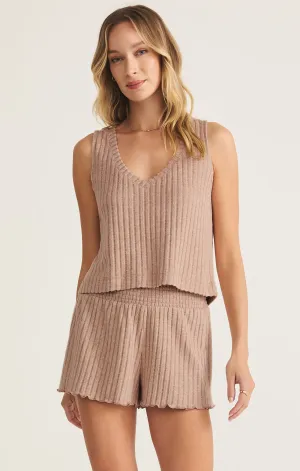 Ribbed V Neck Top