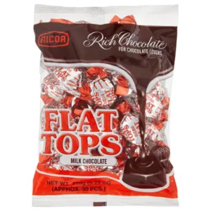 Ricoa Flat Tops Milk Chocolate 150g