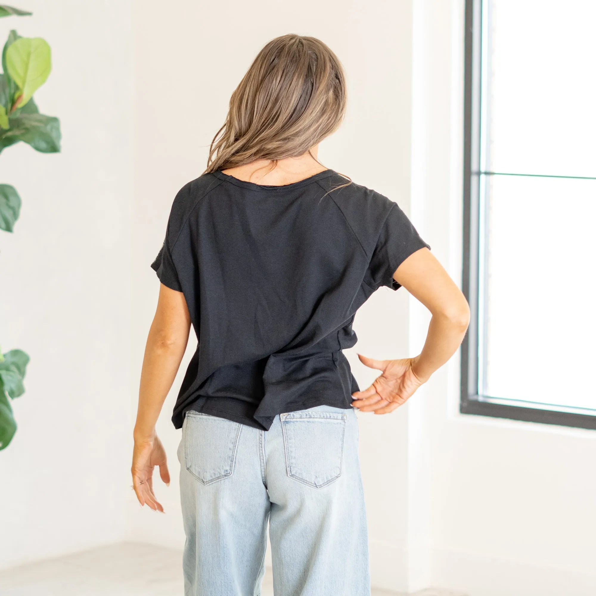 Round Neck Drop Shoulder Top