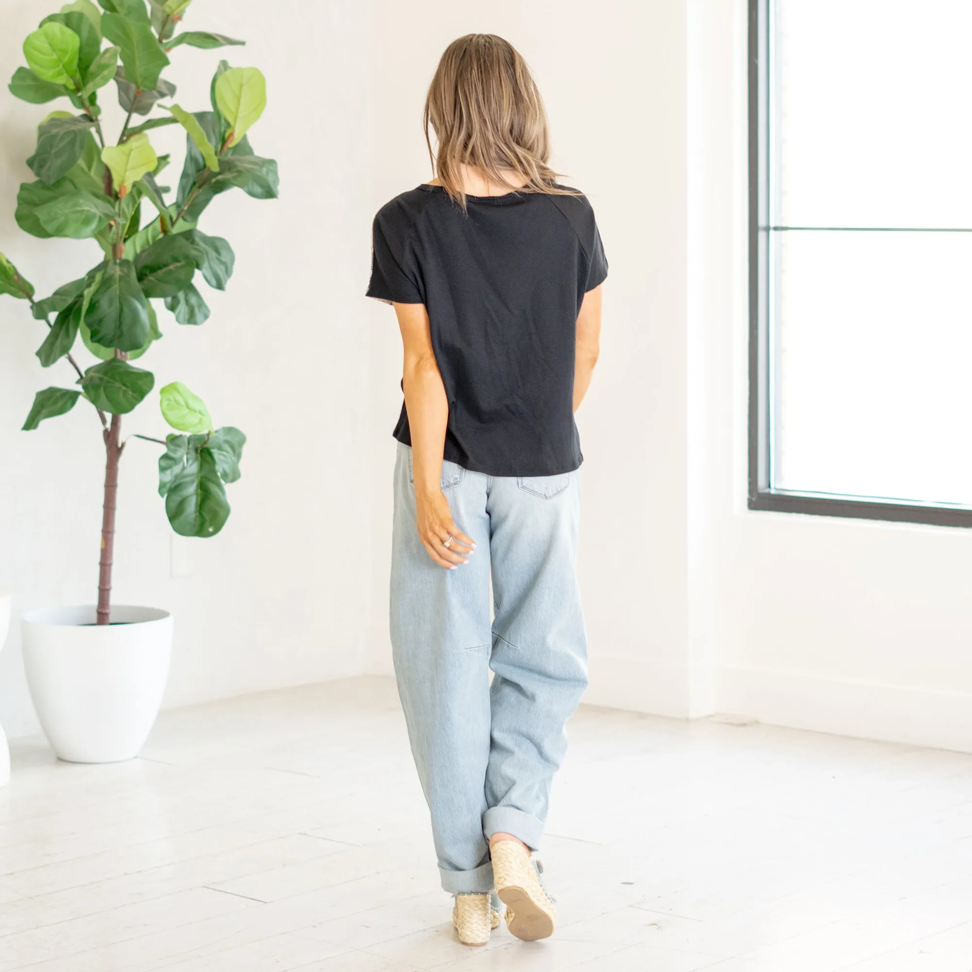 Round Neck Drop Shoulder Top