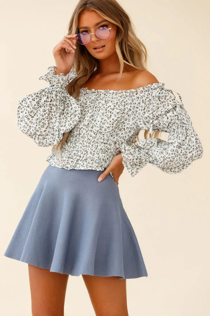 Rowena A-Line Knit Flounce Skirt Midnight Blue