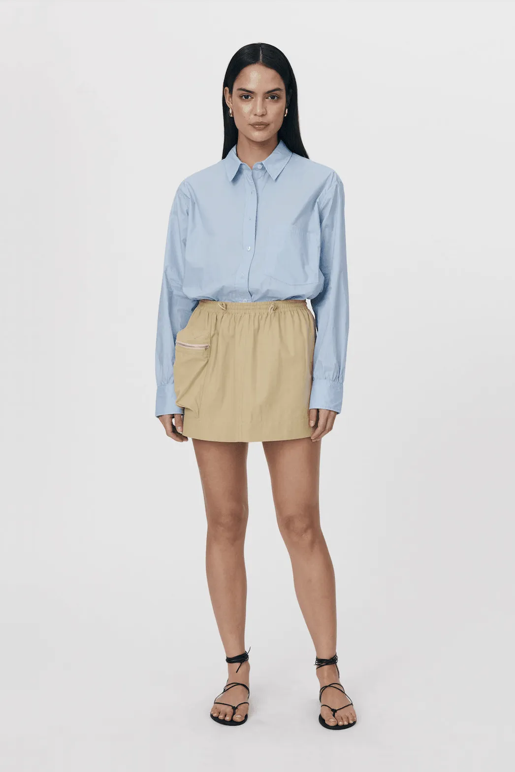 ROWIE THE LABEL Drew Cargo Mini Skirt - Khaki