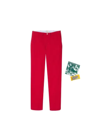 ROWING BLAZERS RED COTTON TWILL WIDE TROUSER