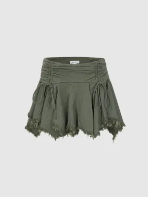 Ruched Mini A-Line Skirts