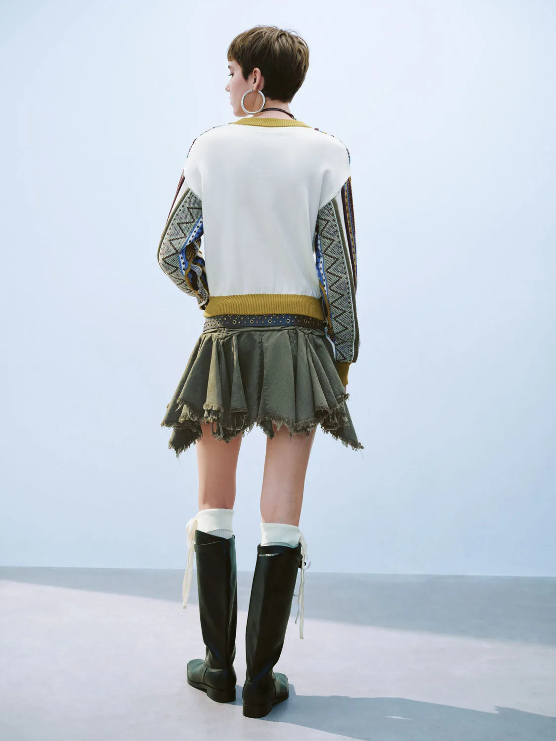 Ruched Mini A-Line Skirts