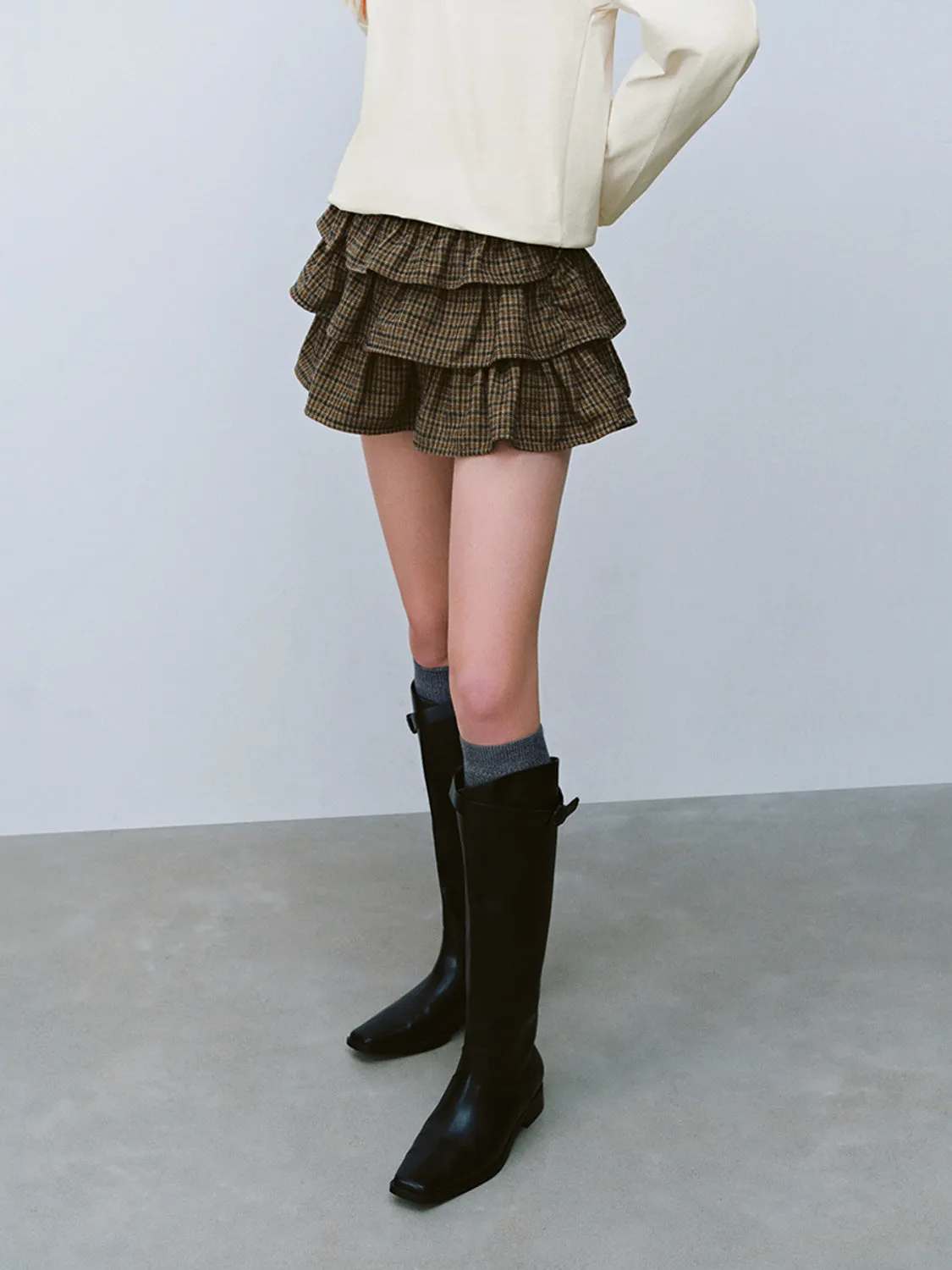 Ruffle Hem Mini A-Line Skirts