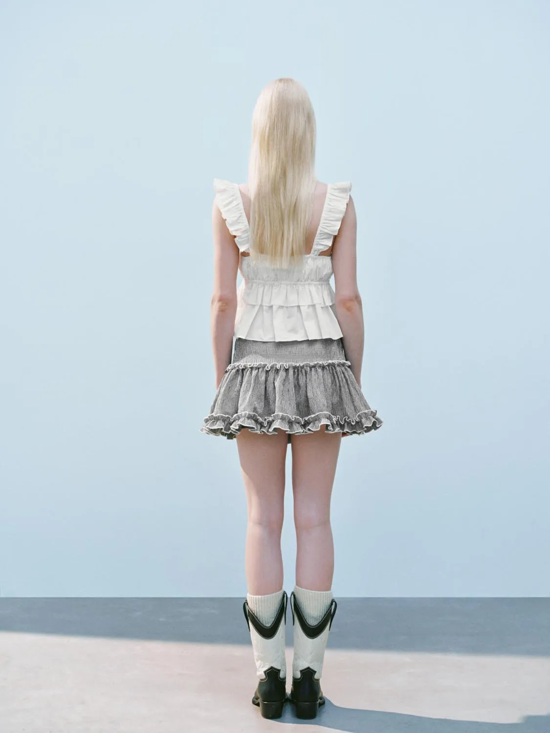 Ruffle Hem Mini A-Line Skirts