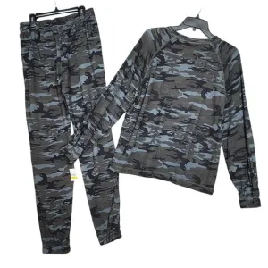 Sanctuary Jogger Pajamas Set Loungewear French Terry Earth Camo Size Small