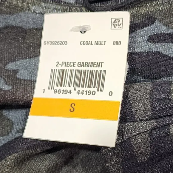 Sanctuary Jogger Pajamas Set Loungewear French Terry Earth Camo Size Small