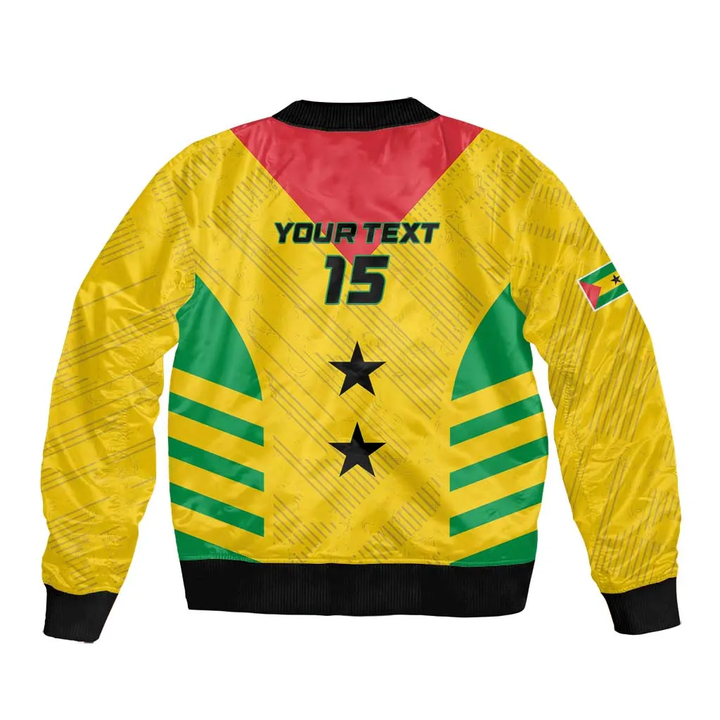 Sao Tome and Principe Football Custom Bomber Jacket Sporty Style - Yellow Color LT15