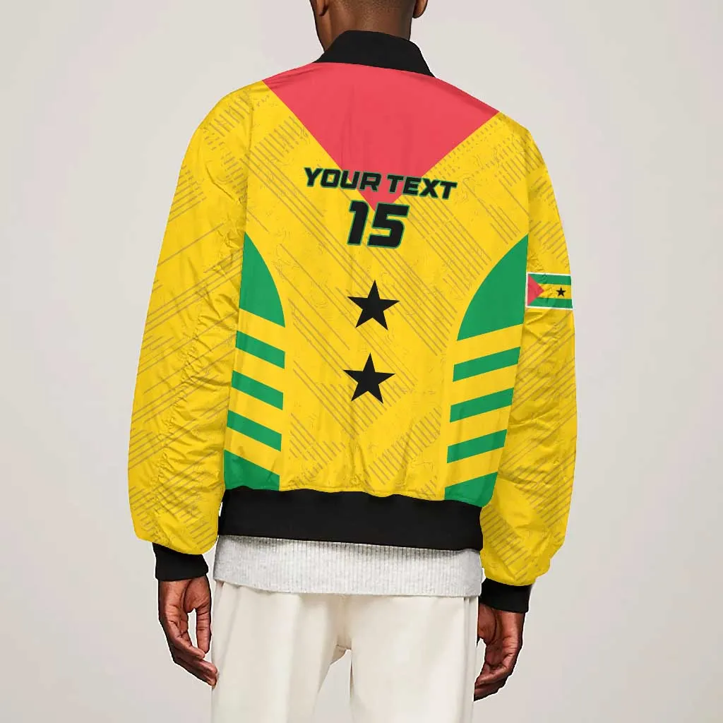 Sao Tome and Principe Football Custom Bomber Jacket Sporty Style - Yellow Color LT15
