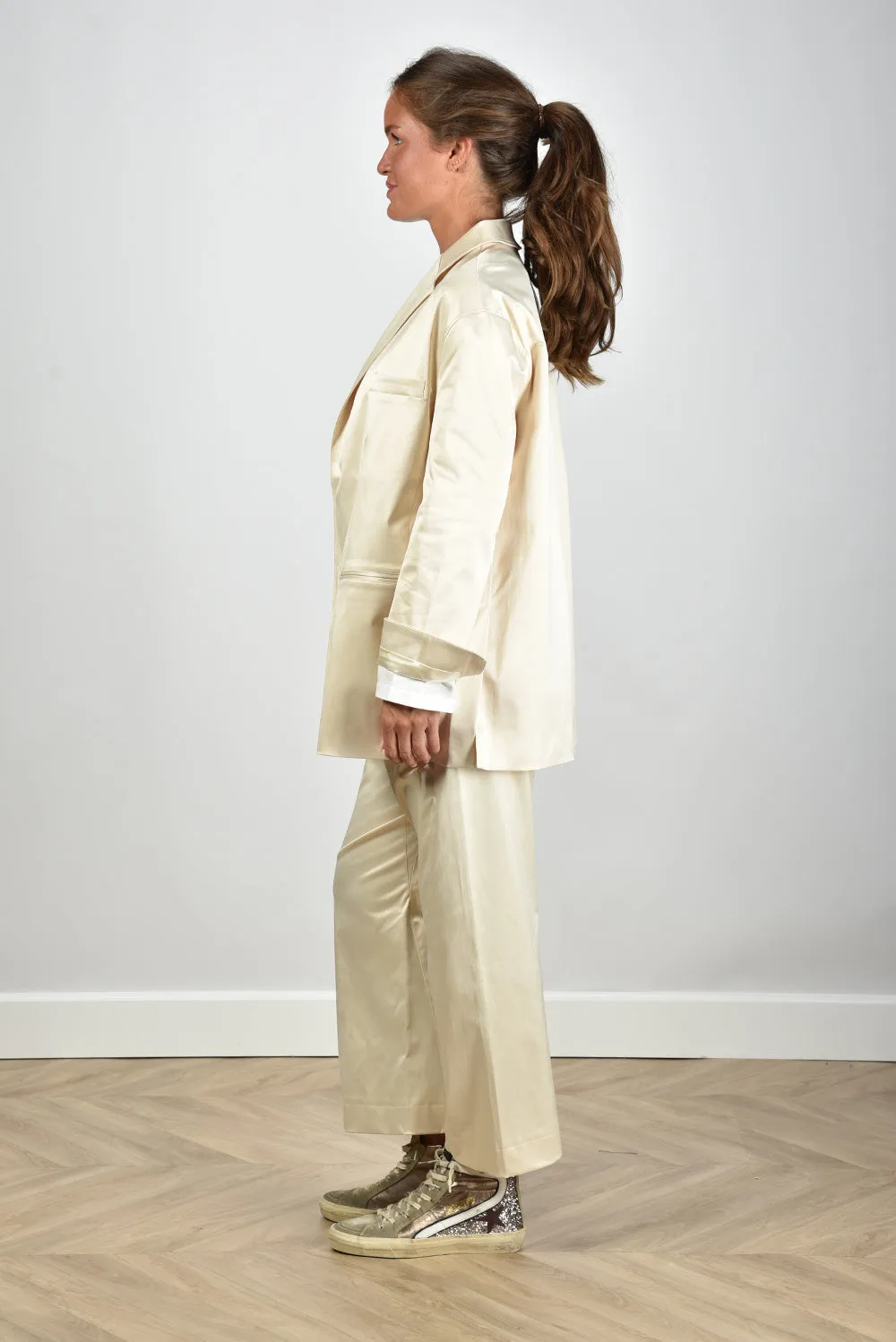 Sea Me Happy blazer Bailey Shiny Cotton ivory
