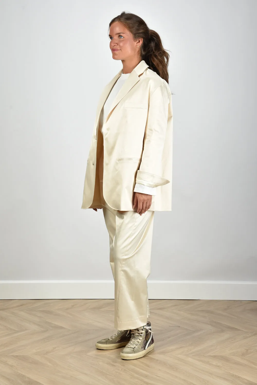 Sea Me Happy blazer Bailey Shiny Cotton ivory