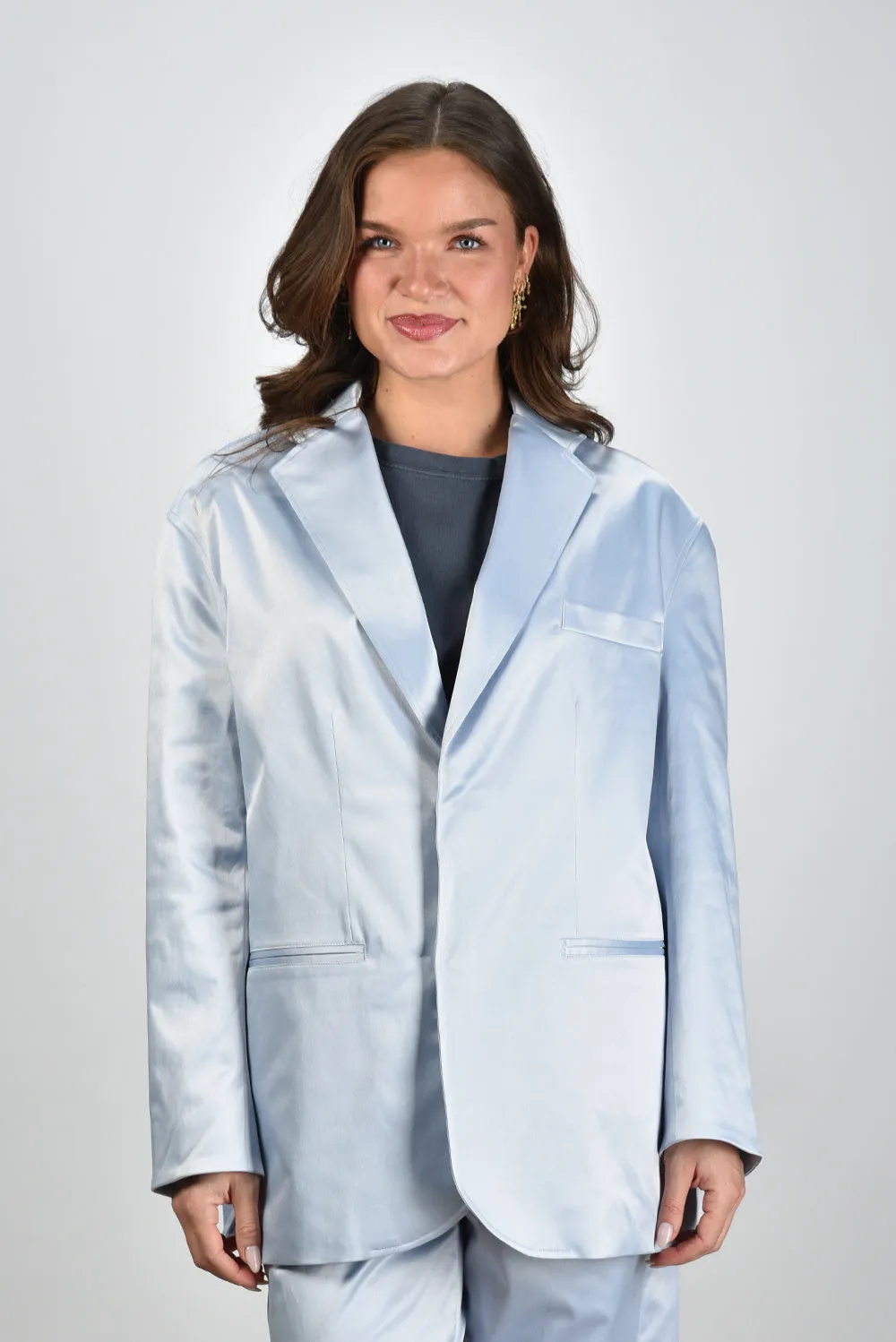 Sea Me Happy blazer Bailey Shiny Cotton silver