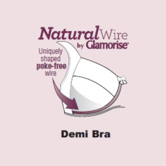 Set of 3! 34D Glamorise NATURAL WIRE Bra (WIDE-STRAPS) STRETCH (DEMI) WHITE NEW