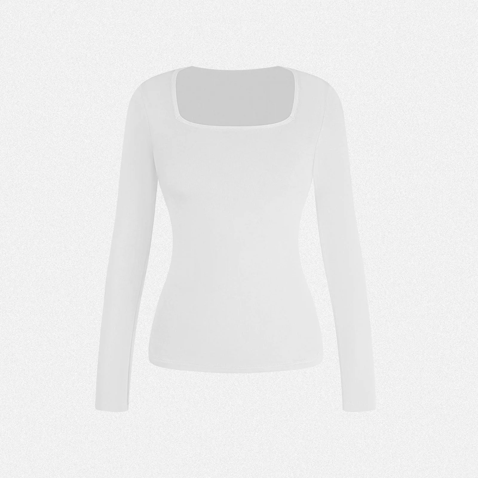 Shaperin Long Sleeve Square Neck Basic Slim Fit Top