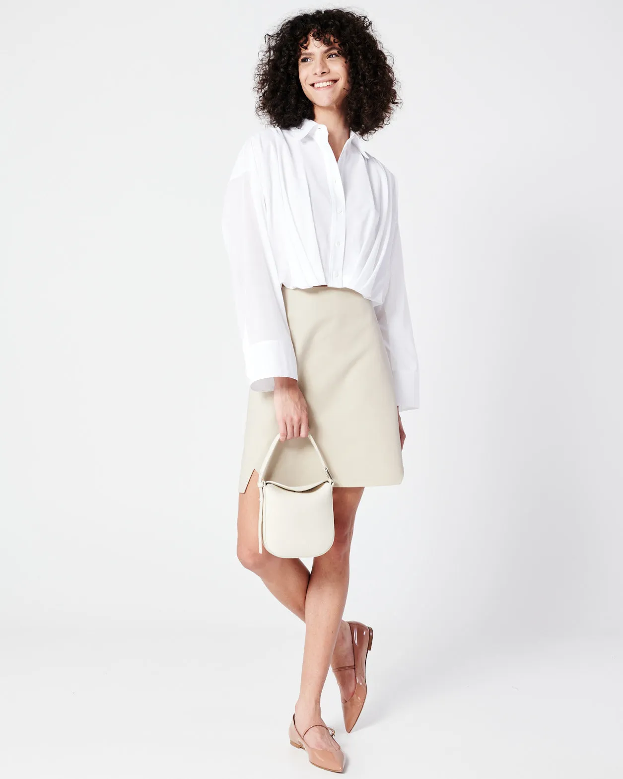 Short Skirt in Cotton Double-Face