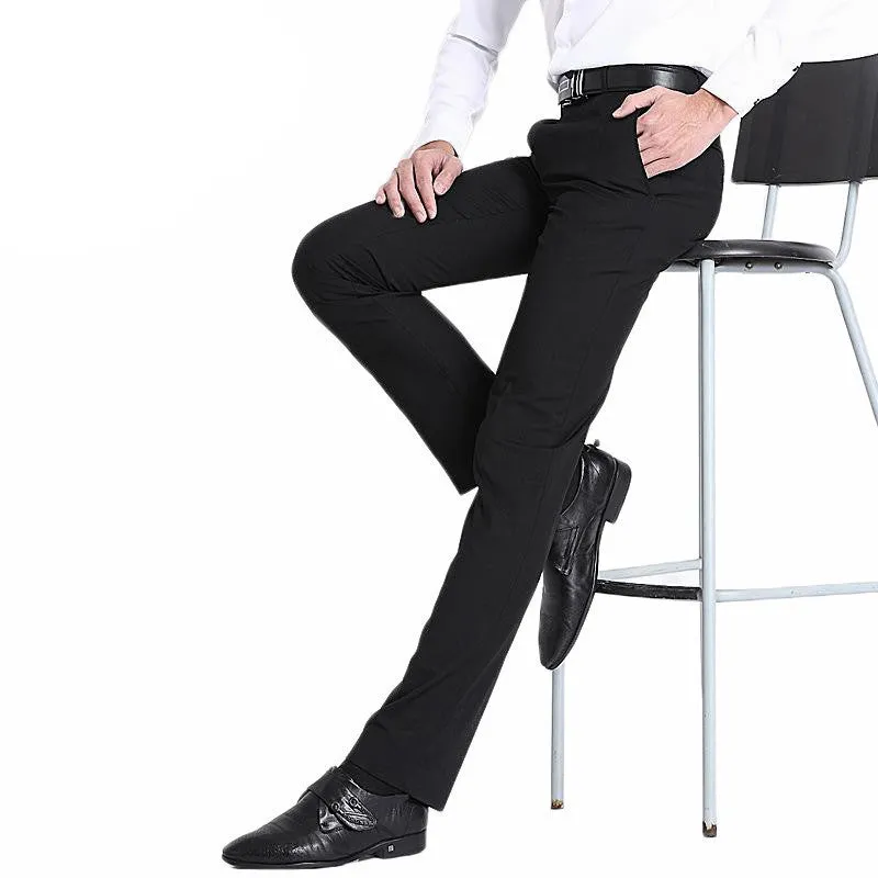 Size29-40 Easy Care Straight Mens Wedding Trousers Business Formal Men Dress Pants Black Suit Pants