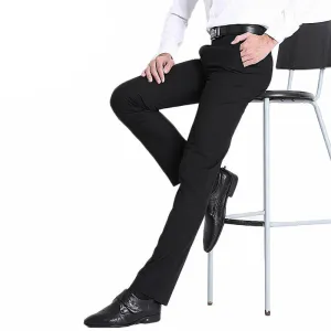 Size29-40 Easy Care Straight Mens Wedding Trousers Business Formal Men Dress Pants Black Suit Pants