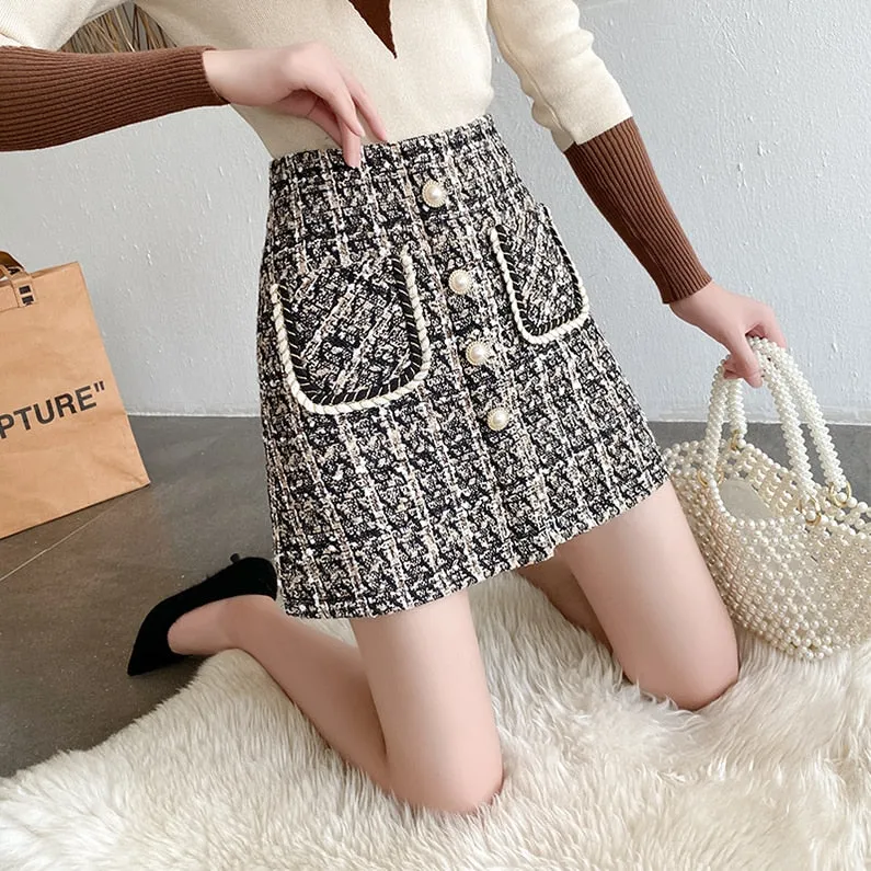 Skirts for Women Solid High Waist Slimming Skirts Autumn Spring