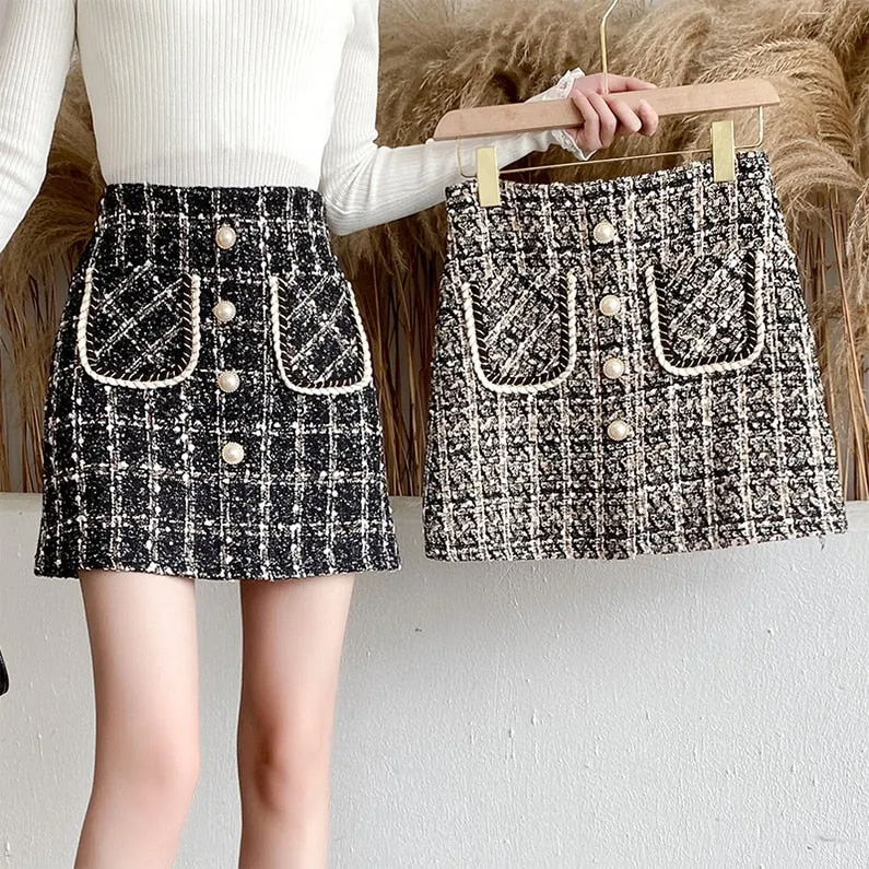 Skirts for Women Solid High Waist Slimming Skirts Autumn Spring