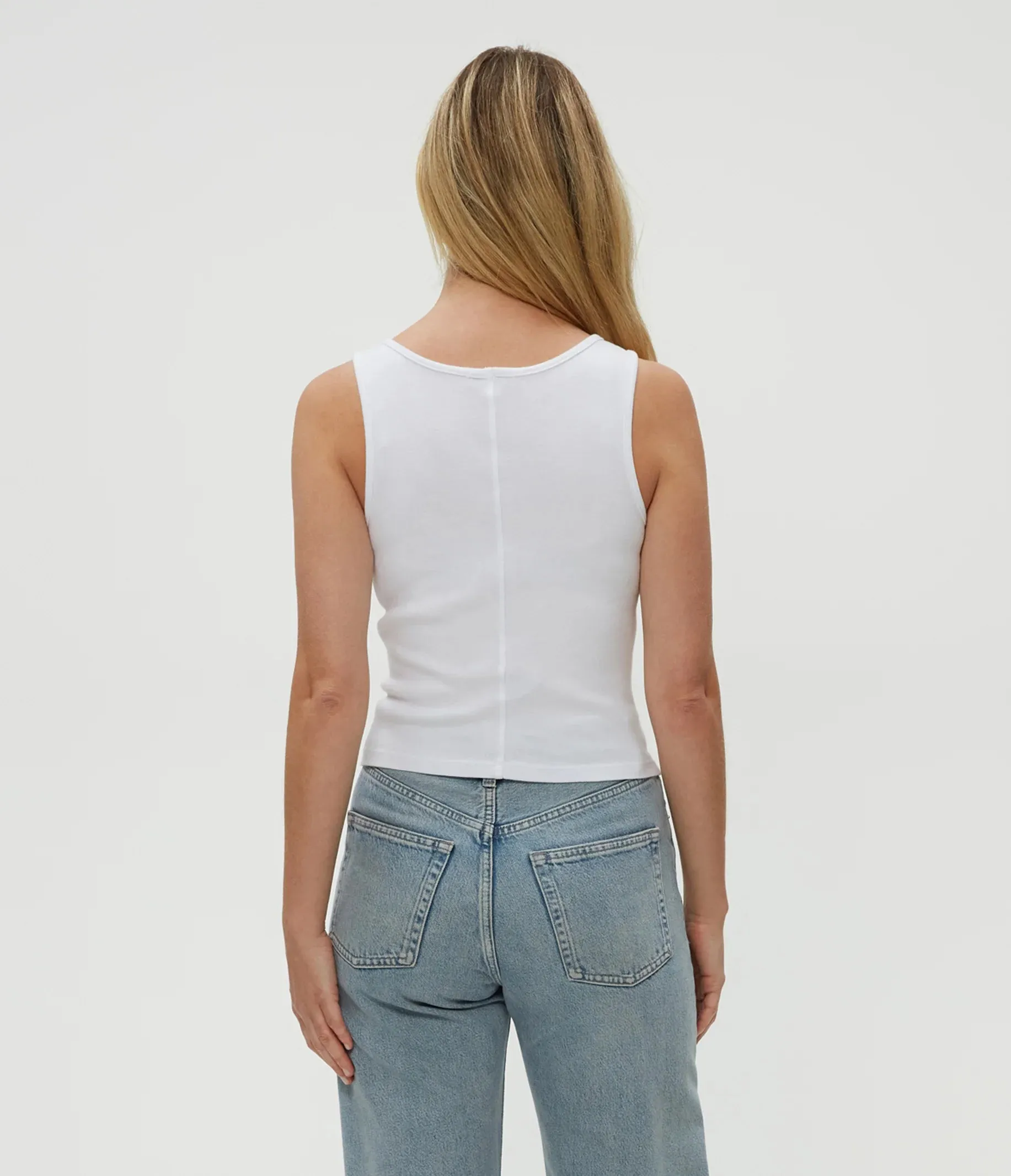 Sloan V Neck Tank - White