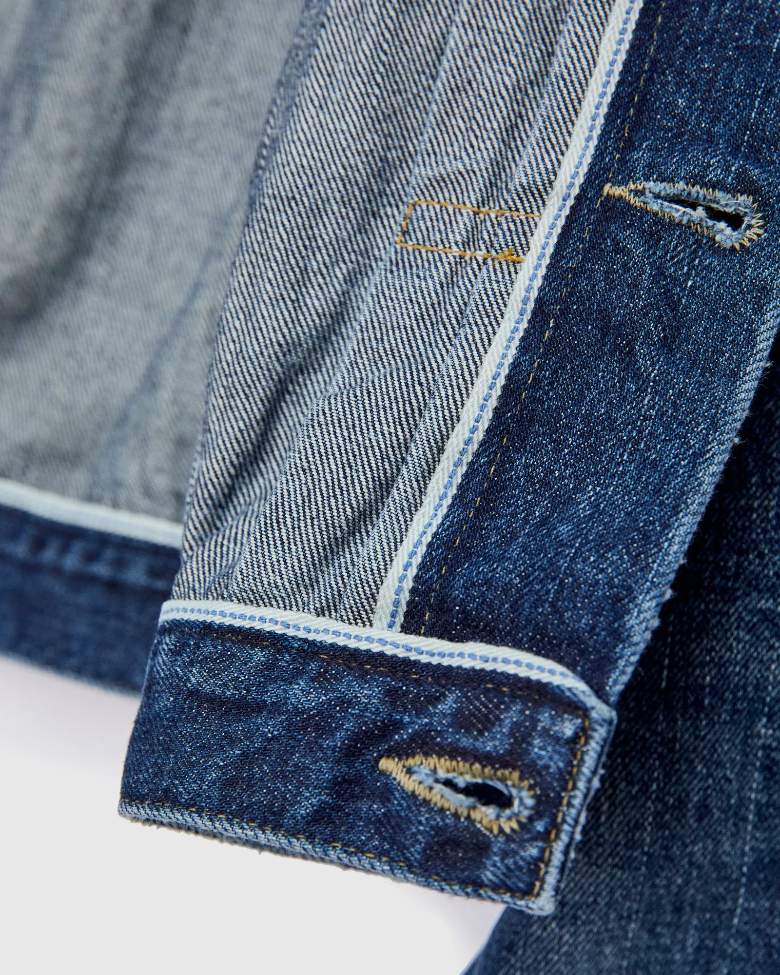 Social Sculpture 101X Damaged Denim JKT in 1010 Washed Indigo
