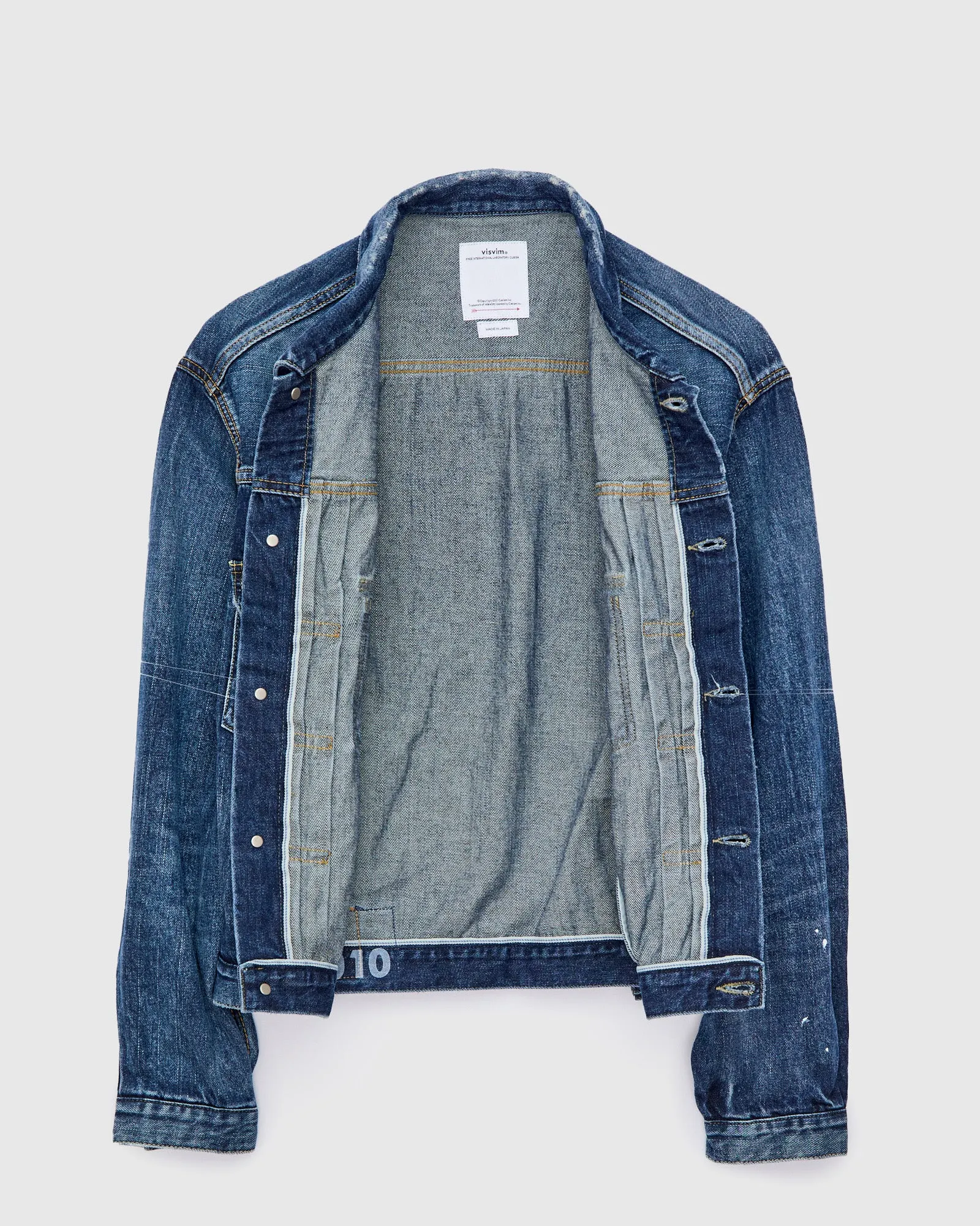 Social Sculpture 101X Damaged Denim JKT in 1010 Washed Indigo