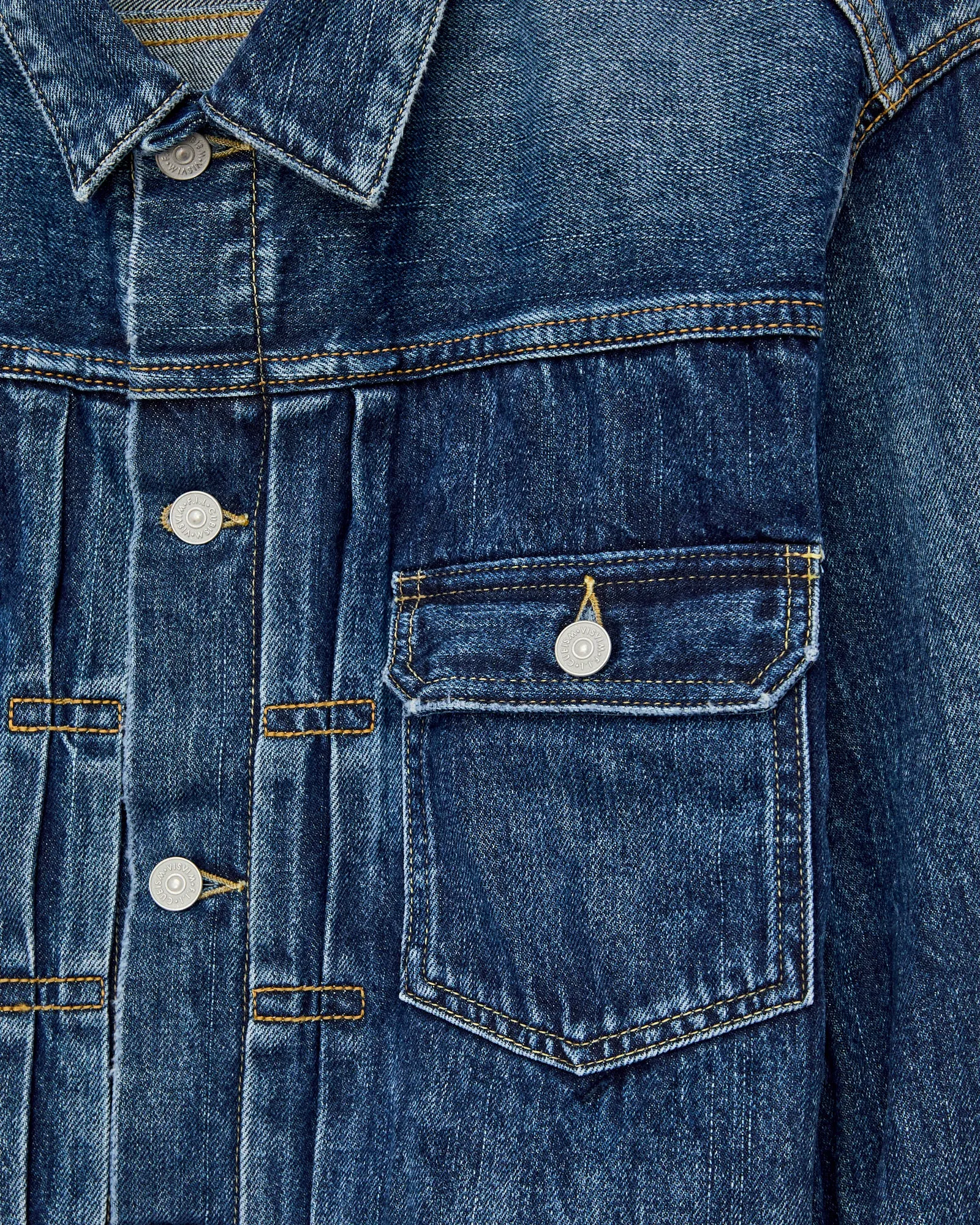 Social Sculpture 101X Damaged Denim JKT in 1010 Washed Indigo
