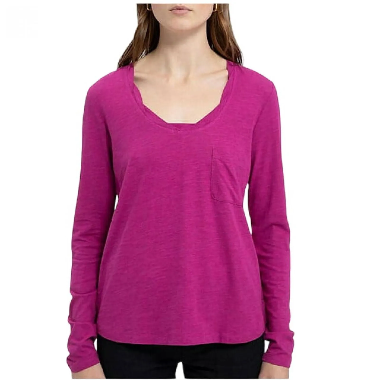 Social Standard by Sanctuary Women's Dylan Scoop Neck Long Sleeve T-Shirt Tee