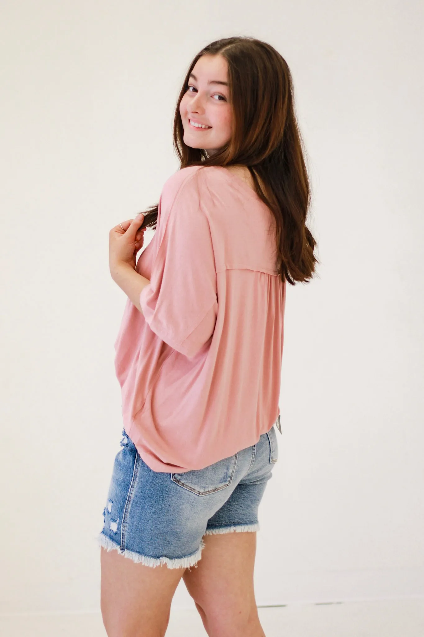 Soft as Butter Top in Faded Coral