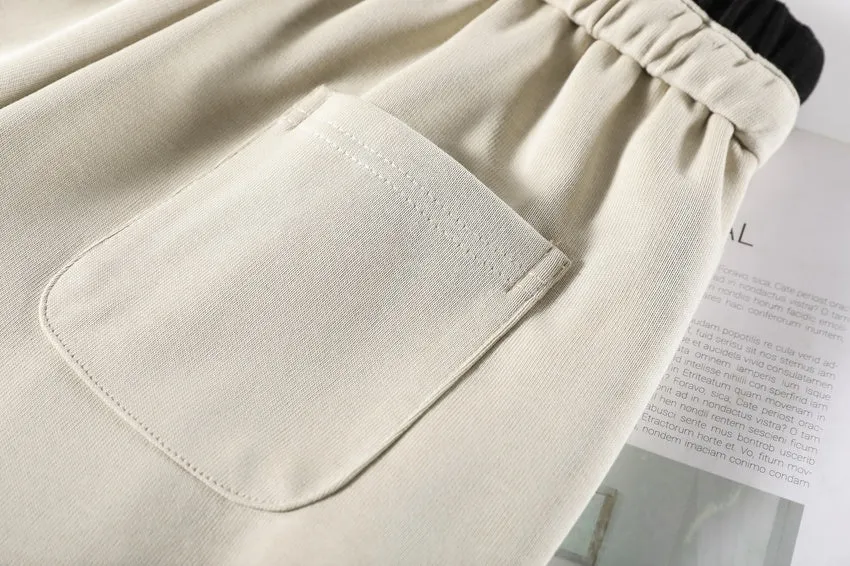 Solid Color Drawstring Waist Wide-leg Sweatpant Dream