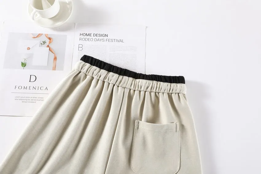 Solid Color Drawstring Waist Wide-leg Sweatpant Dream