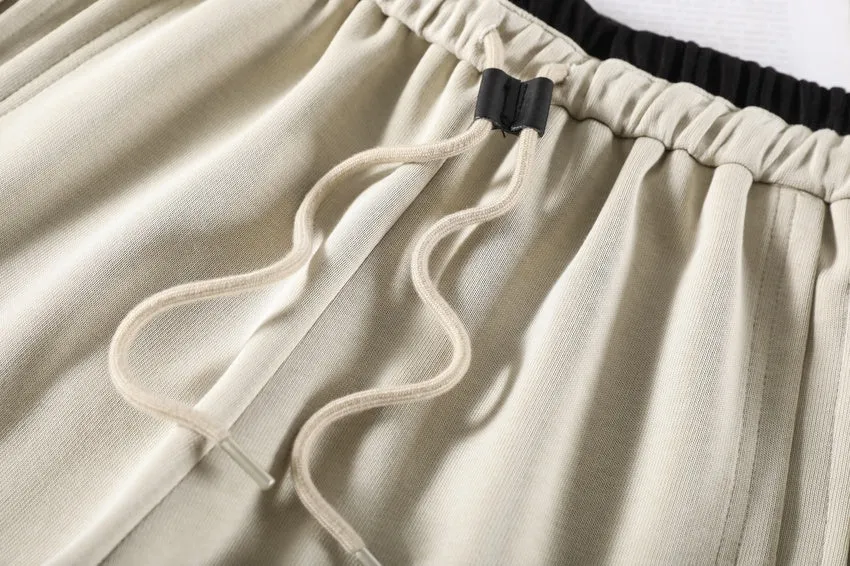 Solid Color Drawstring Waist Wide-leg Sweatpant Dream