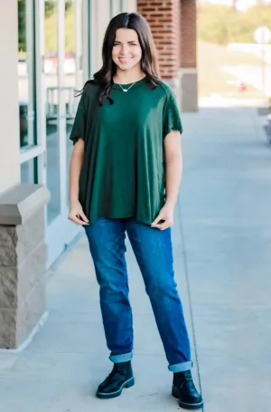 Some Girls Have it All Mineral Wash Tee in Forest