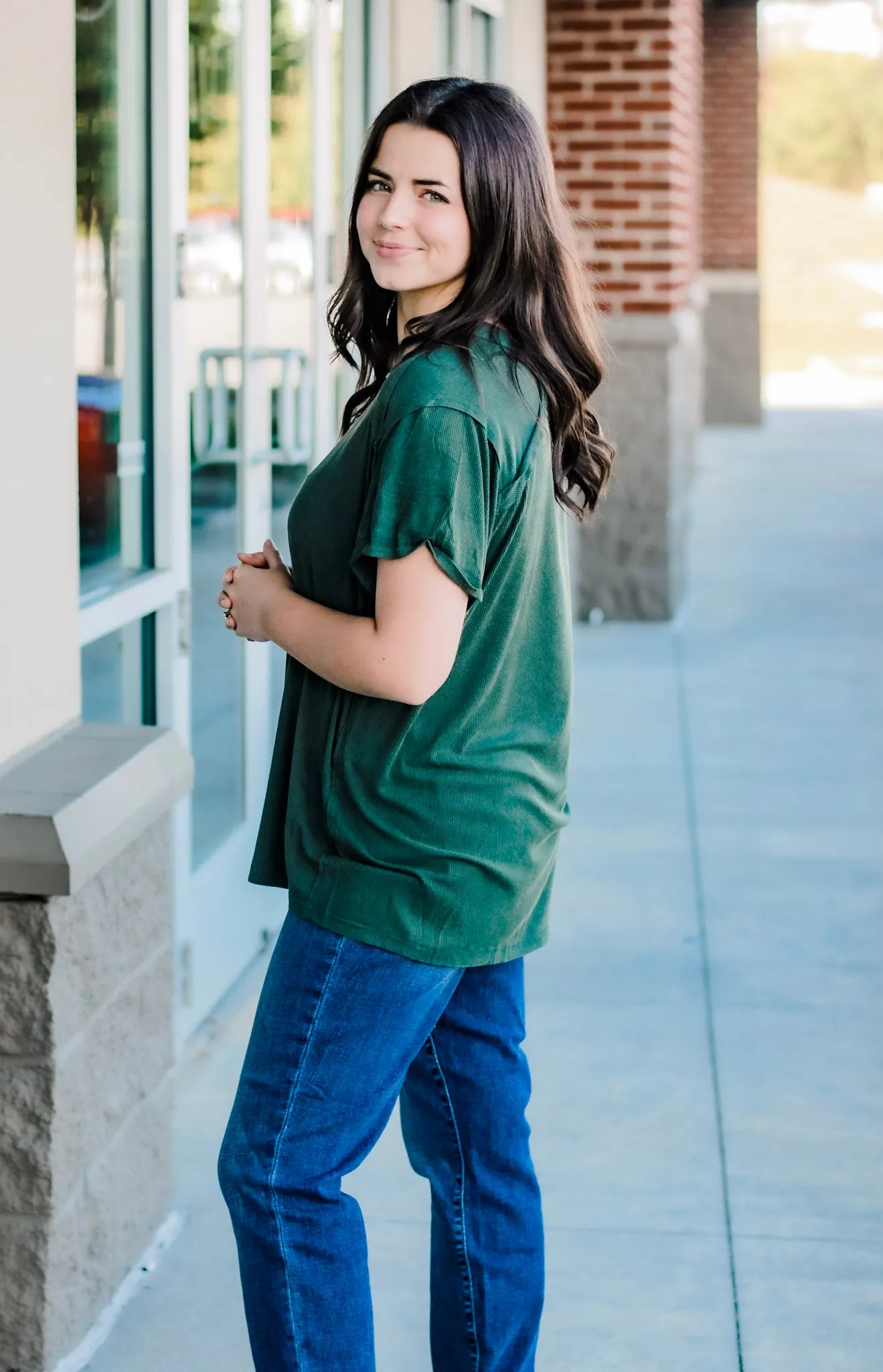 Some Girls Have it All Mineral Wash Tee in Forest