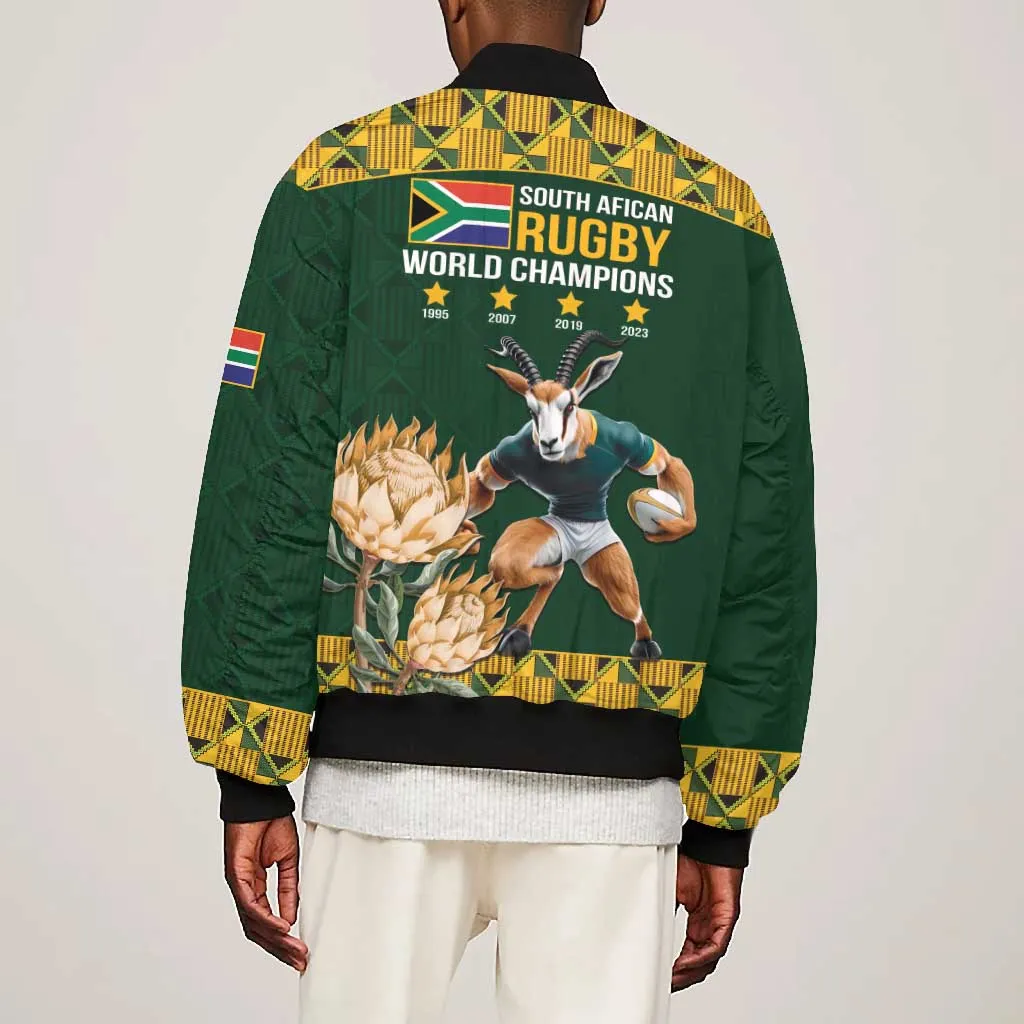 South Africa Rugby History World Champions Bomber Jacket Springboks Make History LT9