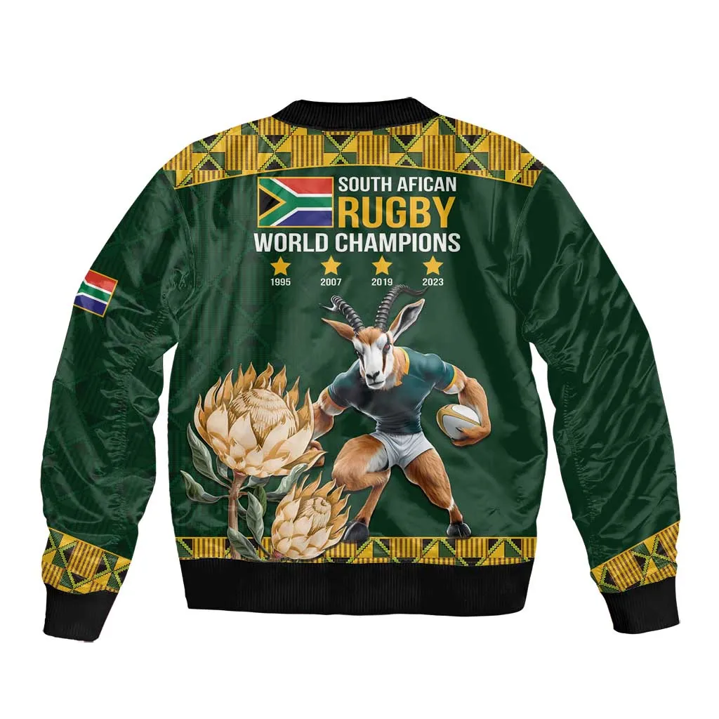 South Africa Rugby History World Champions Bomber Jacket Springboks Make History LT9