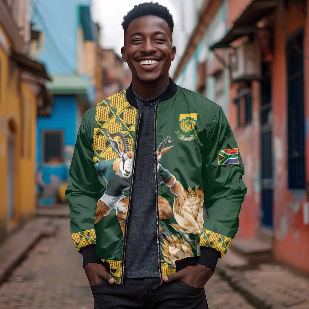 South Africa Rugby History World Champions Bomber Jacket Springboks Make History LT9
