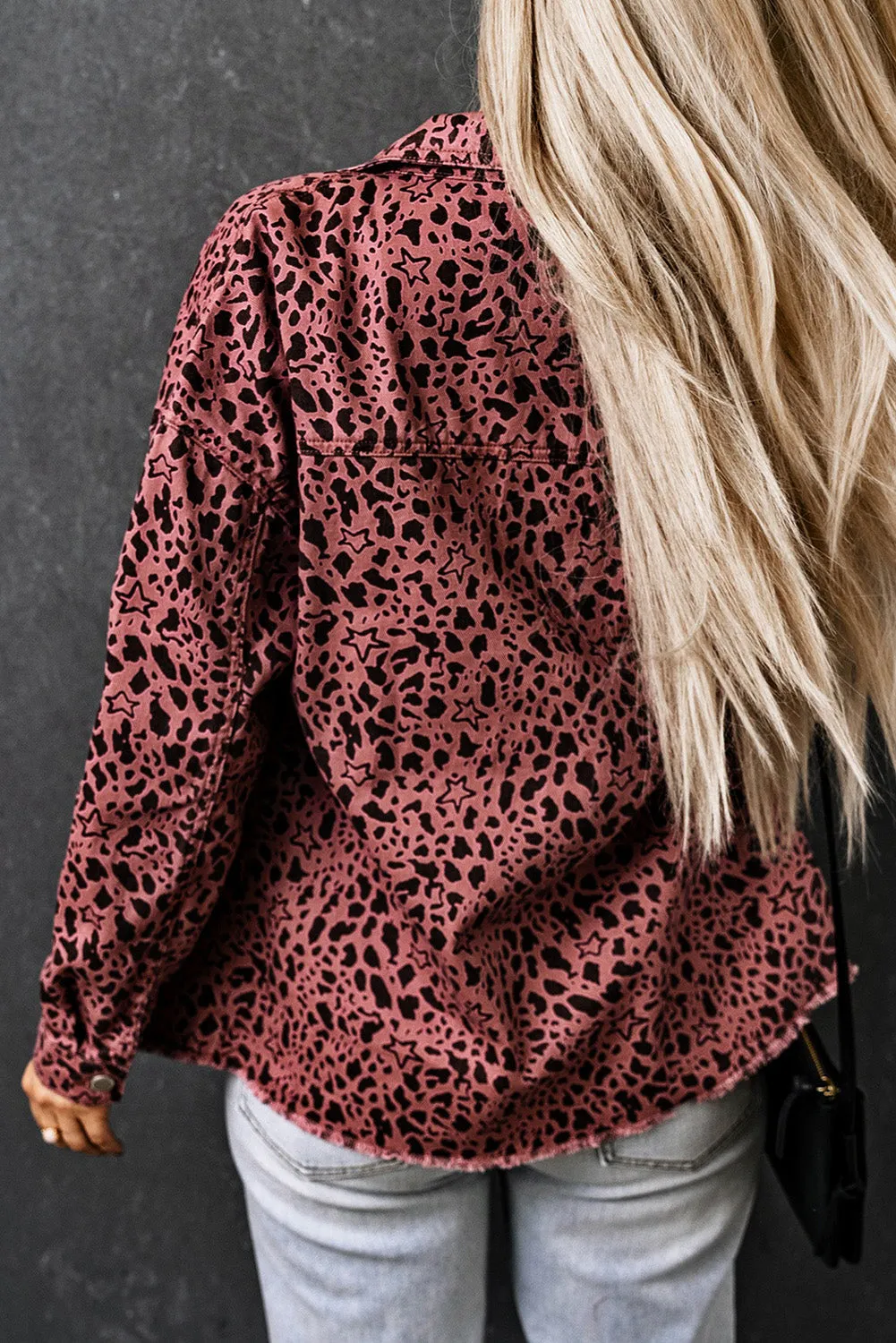 Spots Button Up Denim Shacket