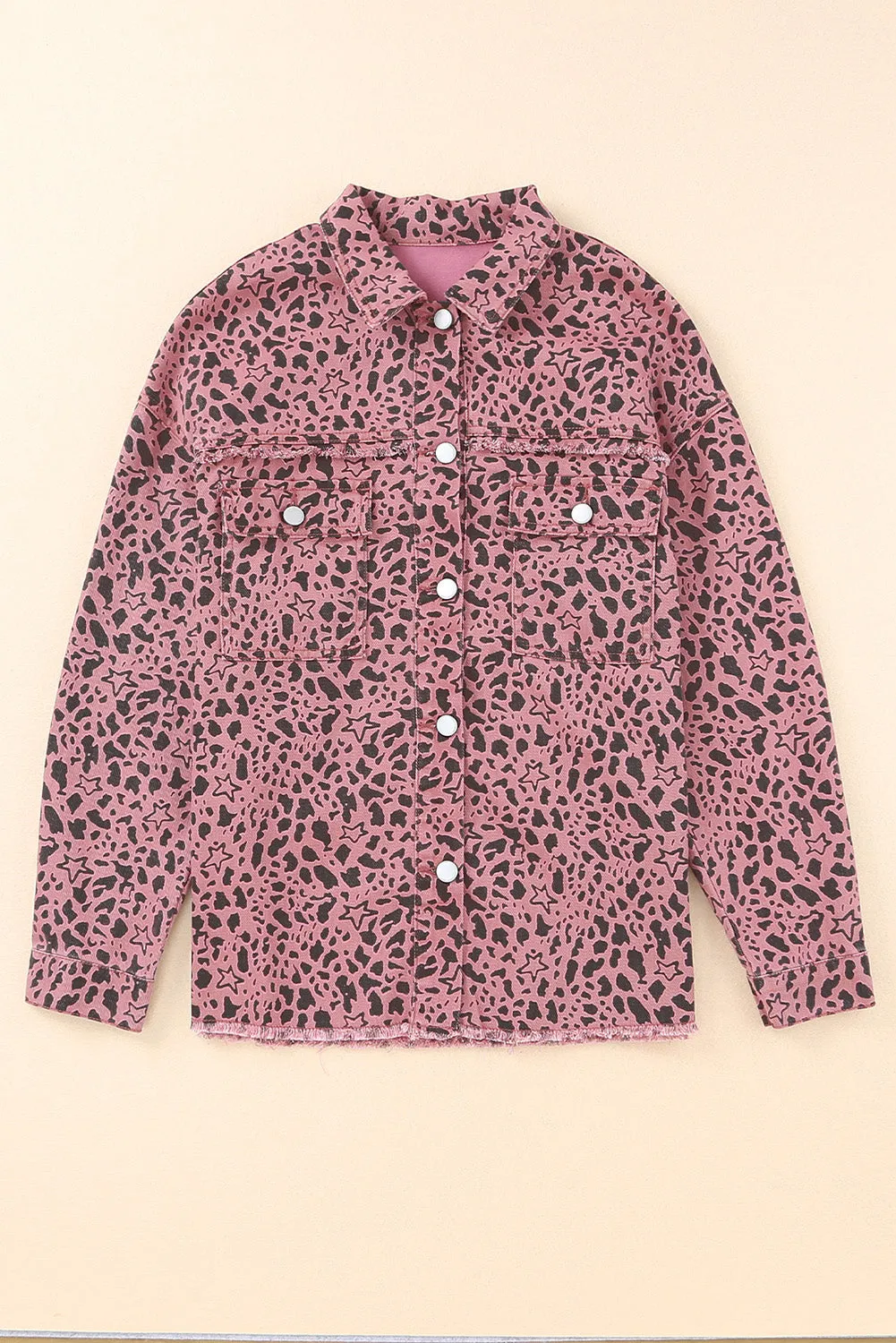 Spots Button Up Denim Shacket