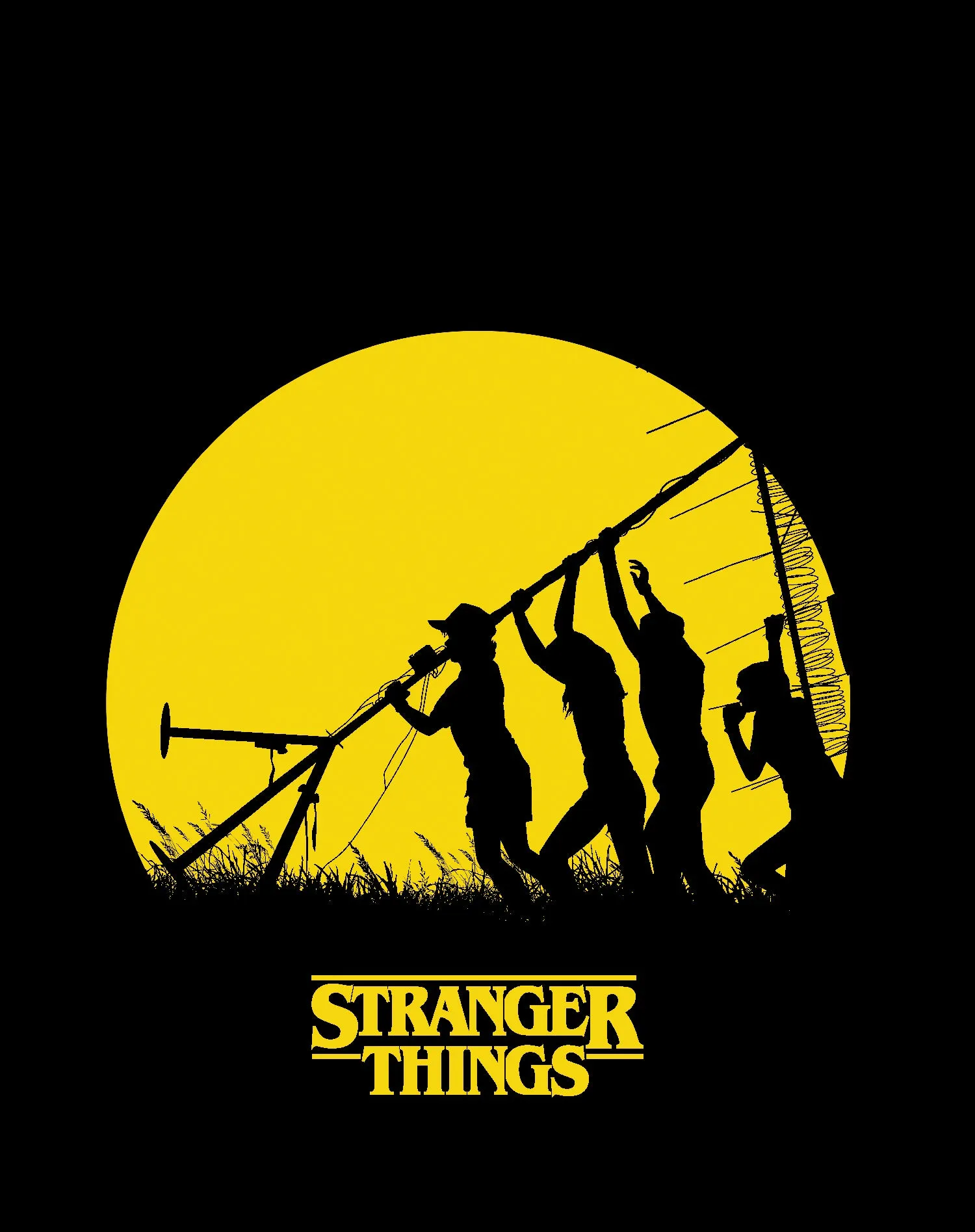 Stranger Things Stencil The Party Aerial Original Men's T-Shirt