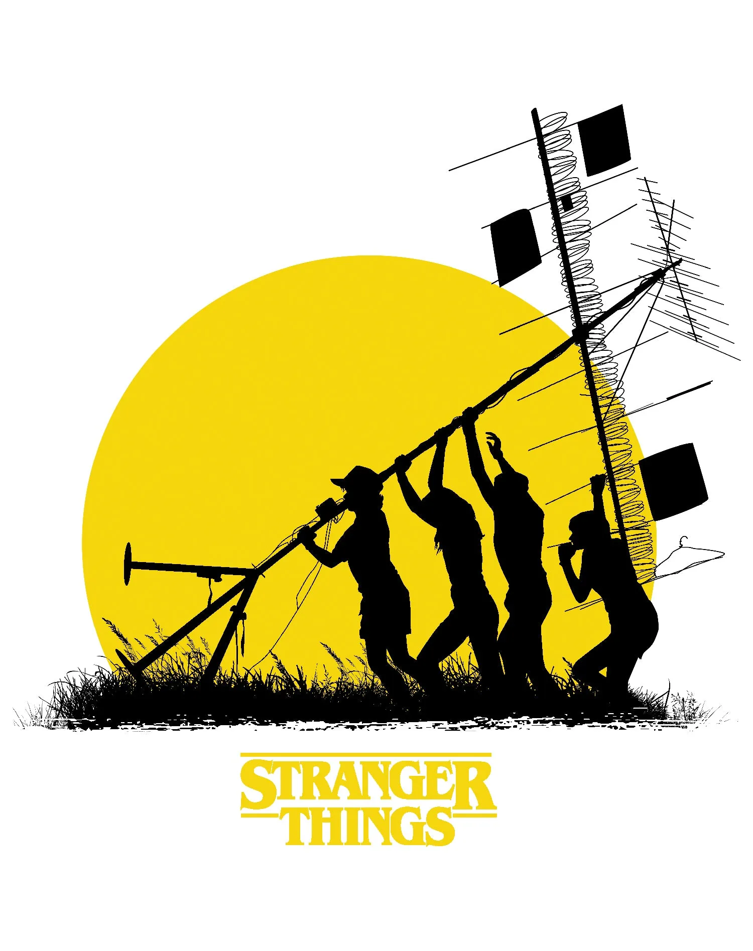 Stranger Things Stencil The Party Aerial Original Men's T-Shirt