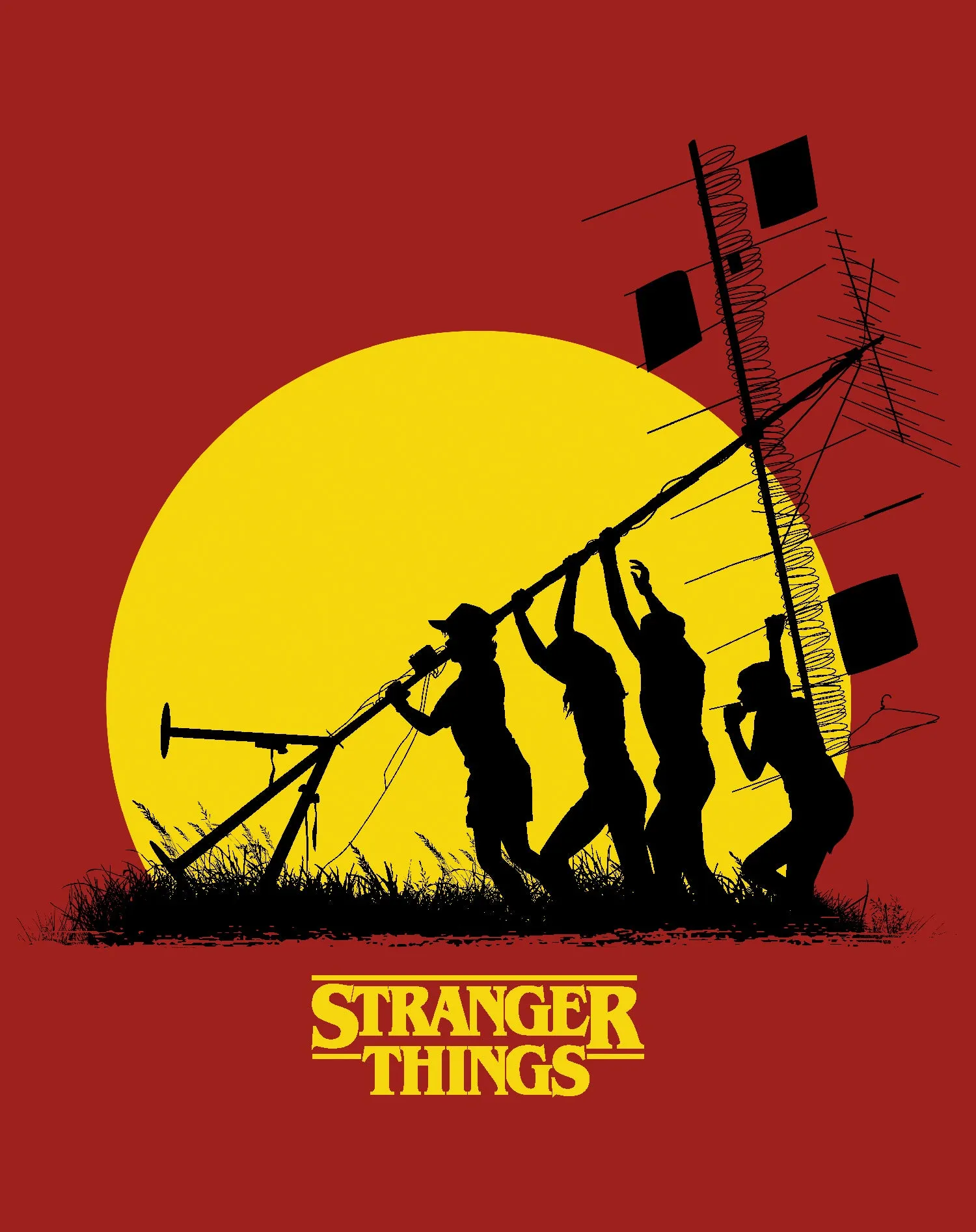 Stranger Things Stencil The Party Aerial Original Men's T-Shirt