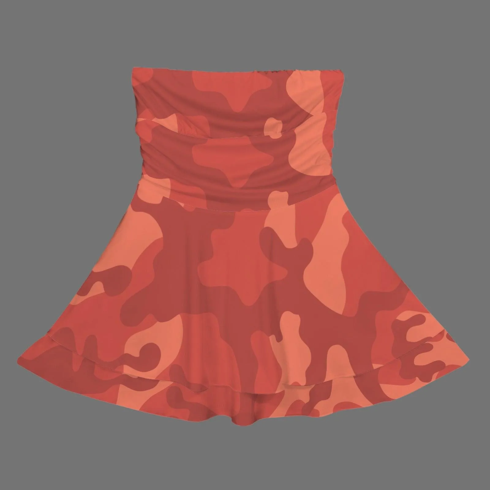 Strapless Tube Ruffle Tiered Mini Dress
