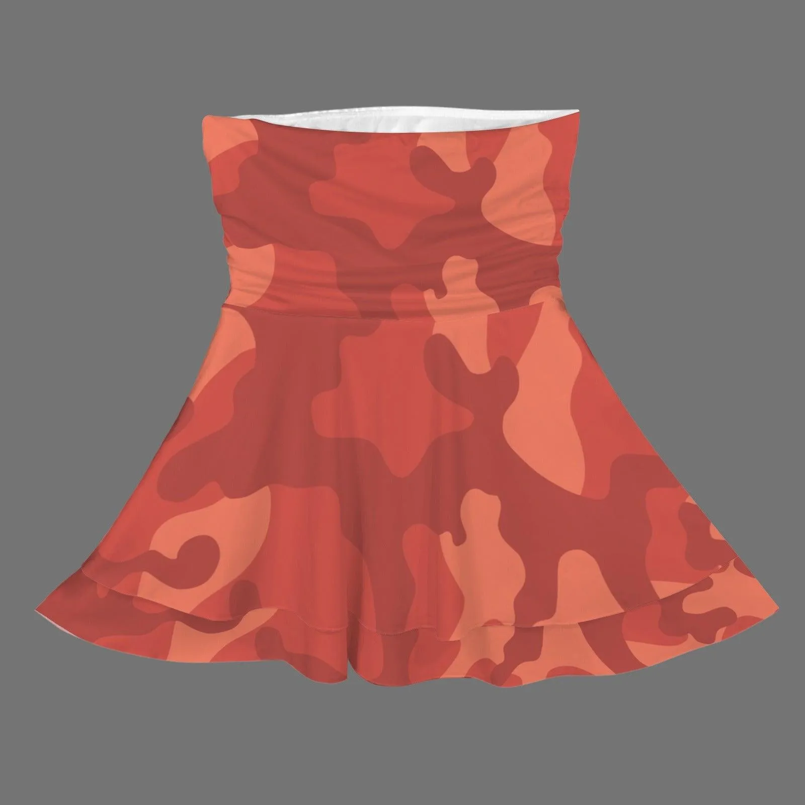 Strapless Tube Ruffle Tiered Mini Dress