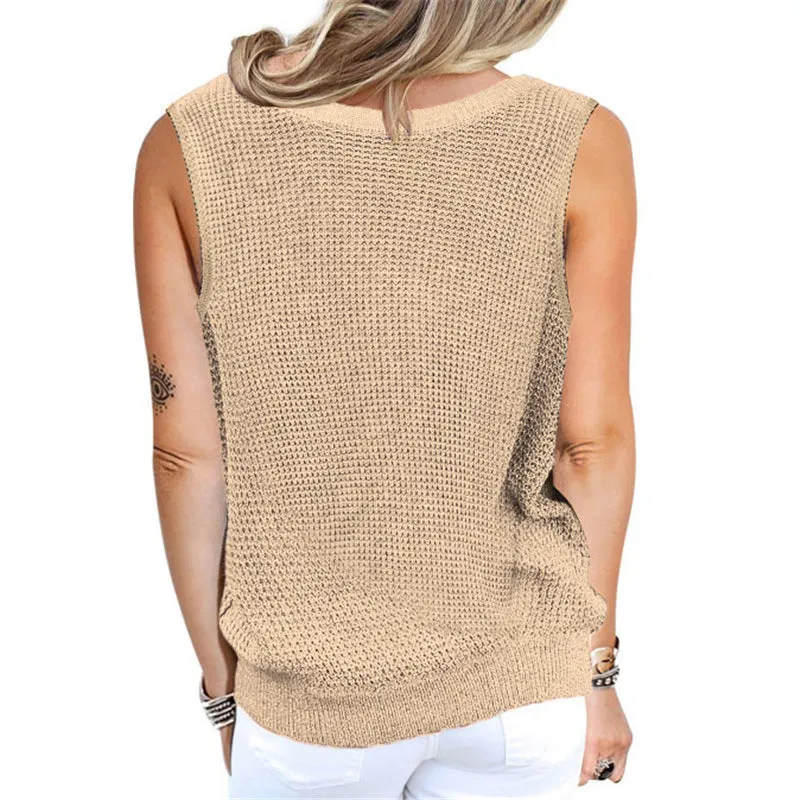 Strappy Wrapped V-neck Sleeveless Top