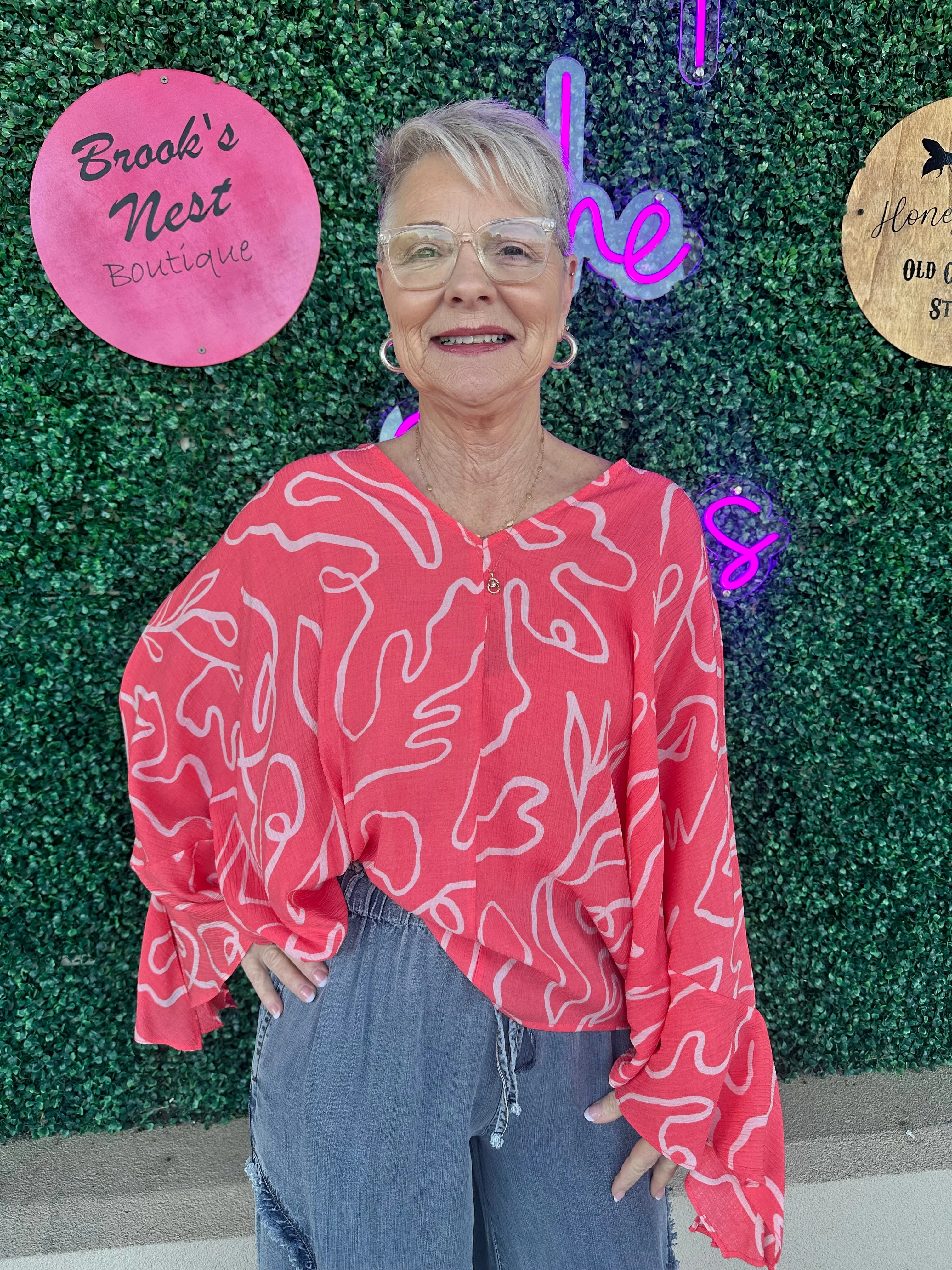 Strawberry Pink Swirlie Top