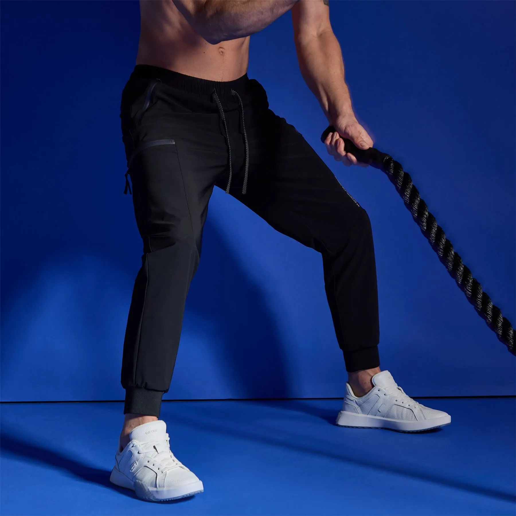Stretch Warp Knit Cargo Joggers Pants Onyx